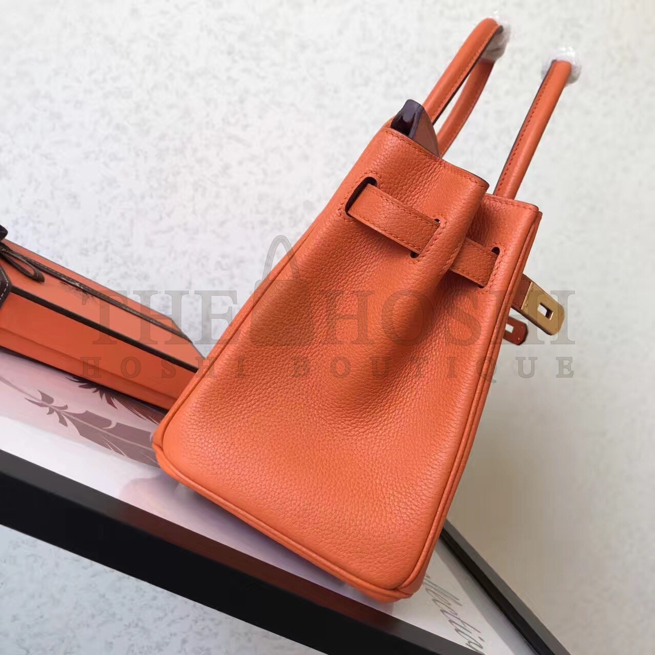H**me5 Orange Birkin 30cm Clemence Handmade Bag Master Quality