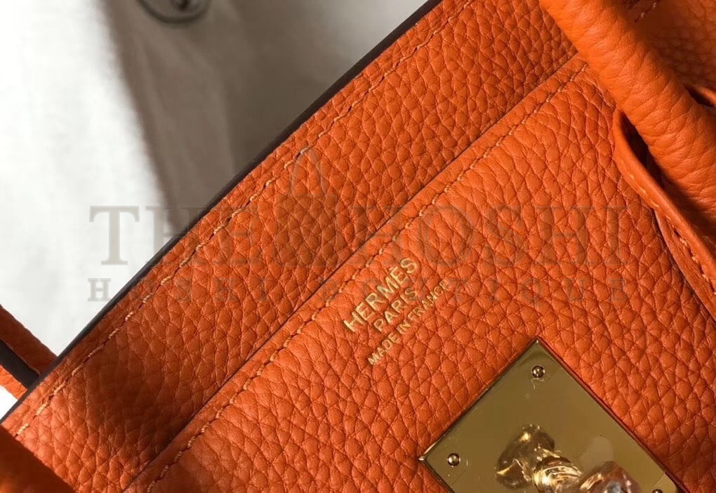 H**me5 Birkin 30 Bag in Orange Clemence Leather with GHW Master Quality