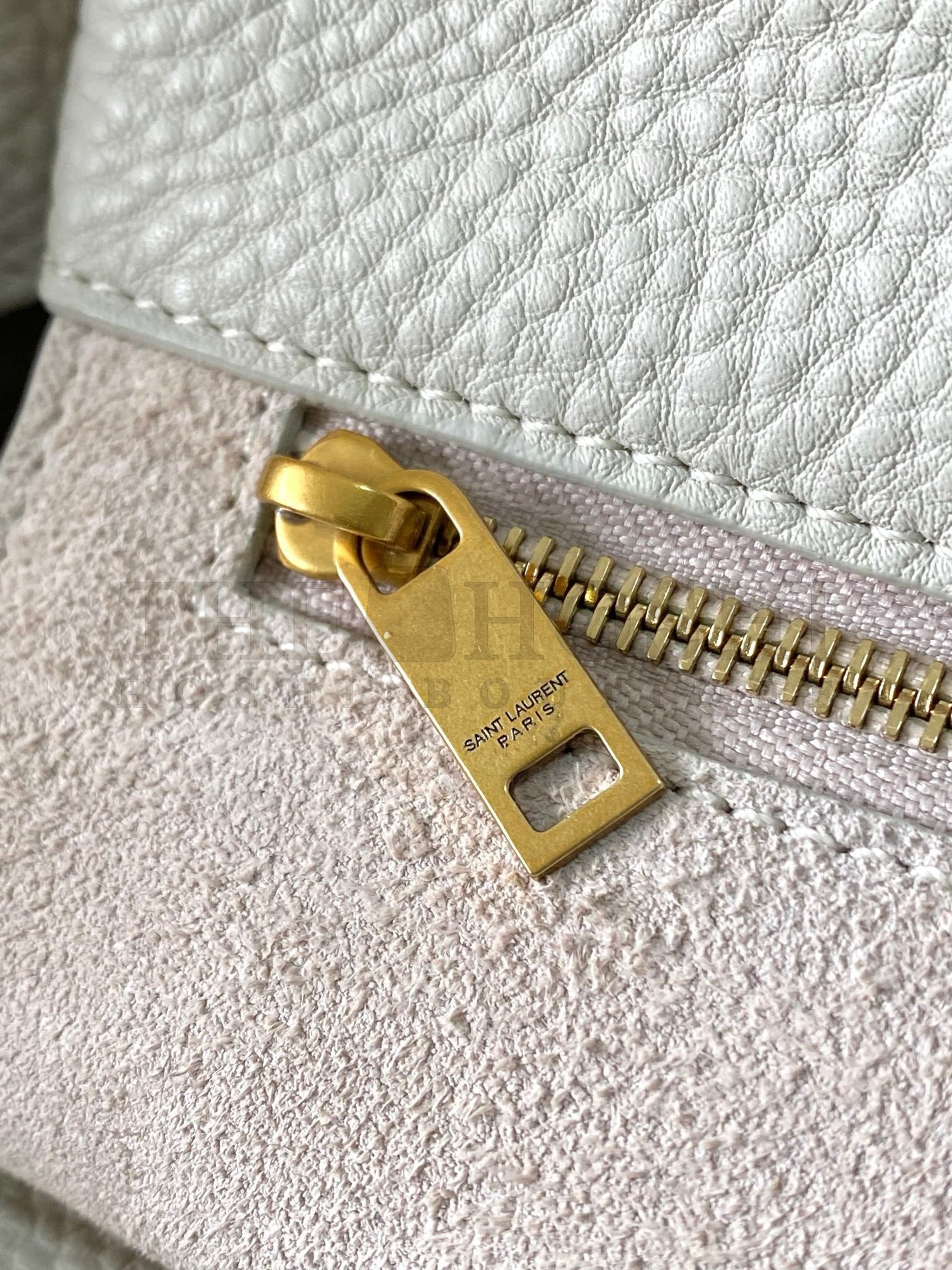 Sa1nt Lau*nt LE 5 A 7 Bea Tote Bag in White Grained Leather Master Quality