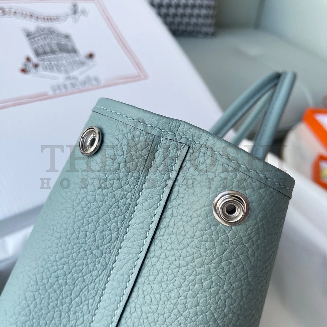 H**me5 Garden Party 30 Handmade Bag in Ciel Negonda Leather Master Quality