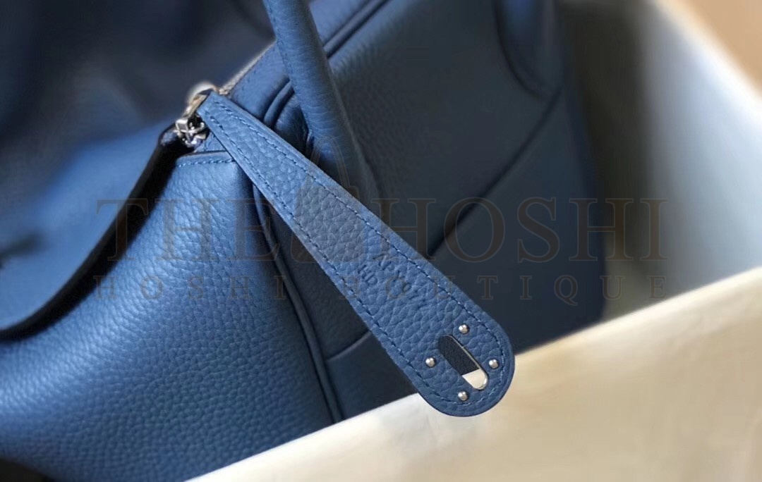 H**me5 Lindy 30cm Bag In Blue Agate Clemence Leather Master Quality