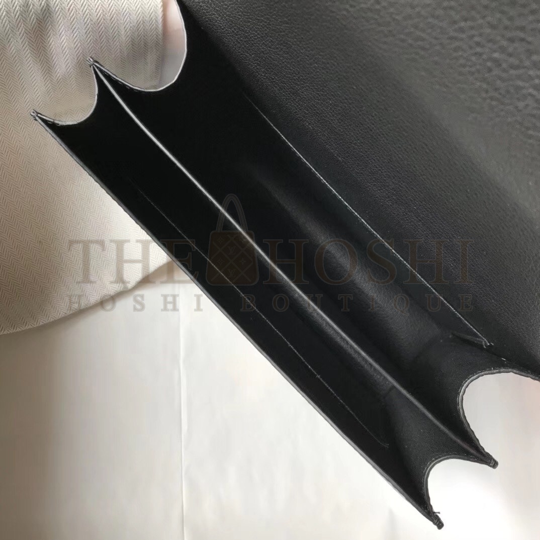 H**me5 Constance 18cm Bag In Black Embossed Crocodile Master Quality