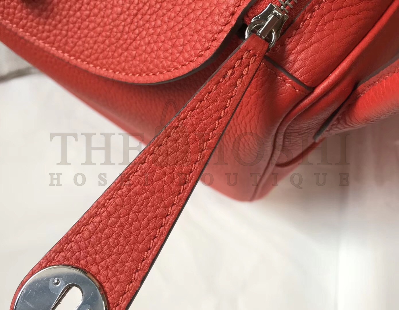 H**me5 Lindy 26cm Bag In Red Clemence With PHW Master Quality