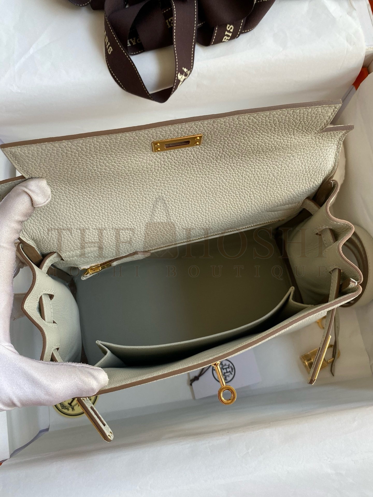 H**me5 Kelly Retourne 25 Handmade Bag In Beton Clemence Leather Master Quality