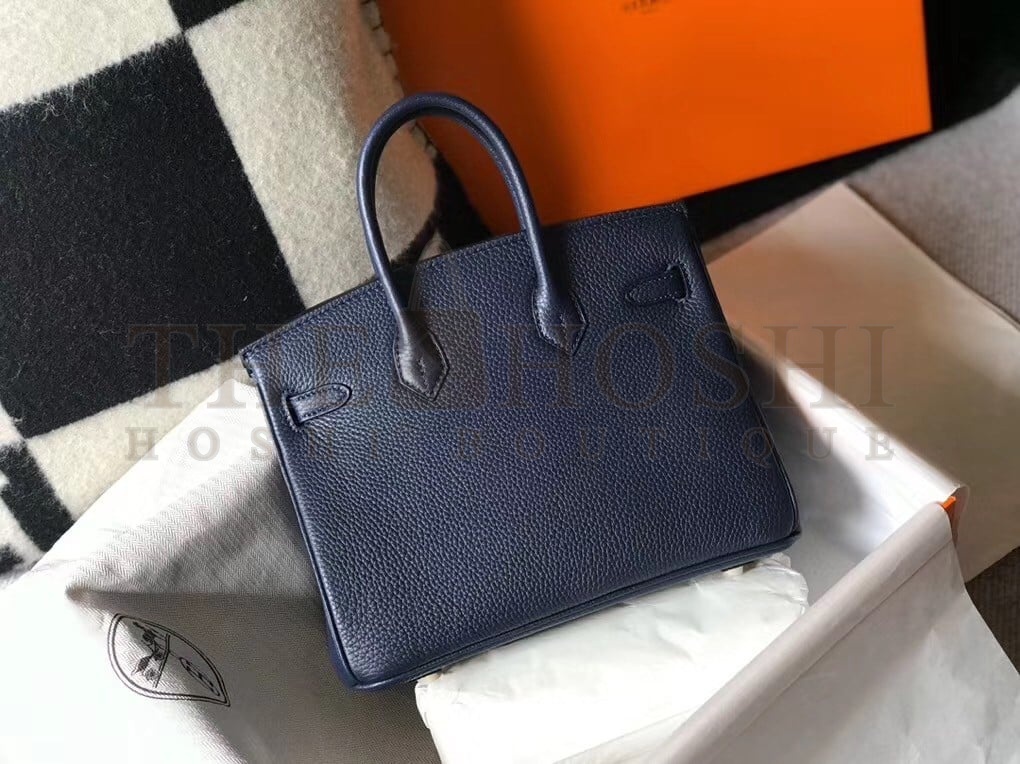 H**me5 Birkin 25 Bag In Navy Blue Clemence Leather with GHW Master Quality