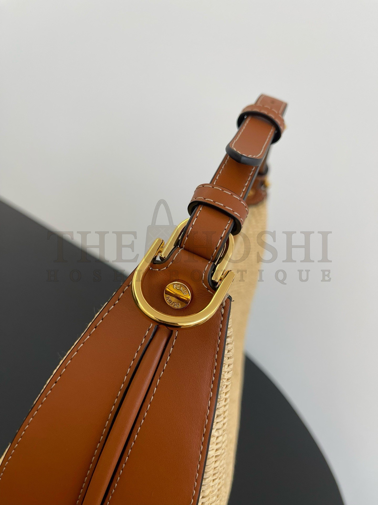 F**di F**digraphy Small Hobo Bag in Natural Raffia Master Quality