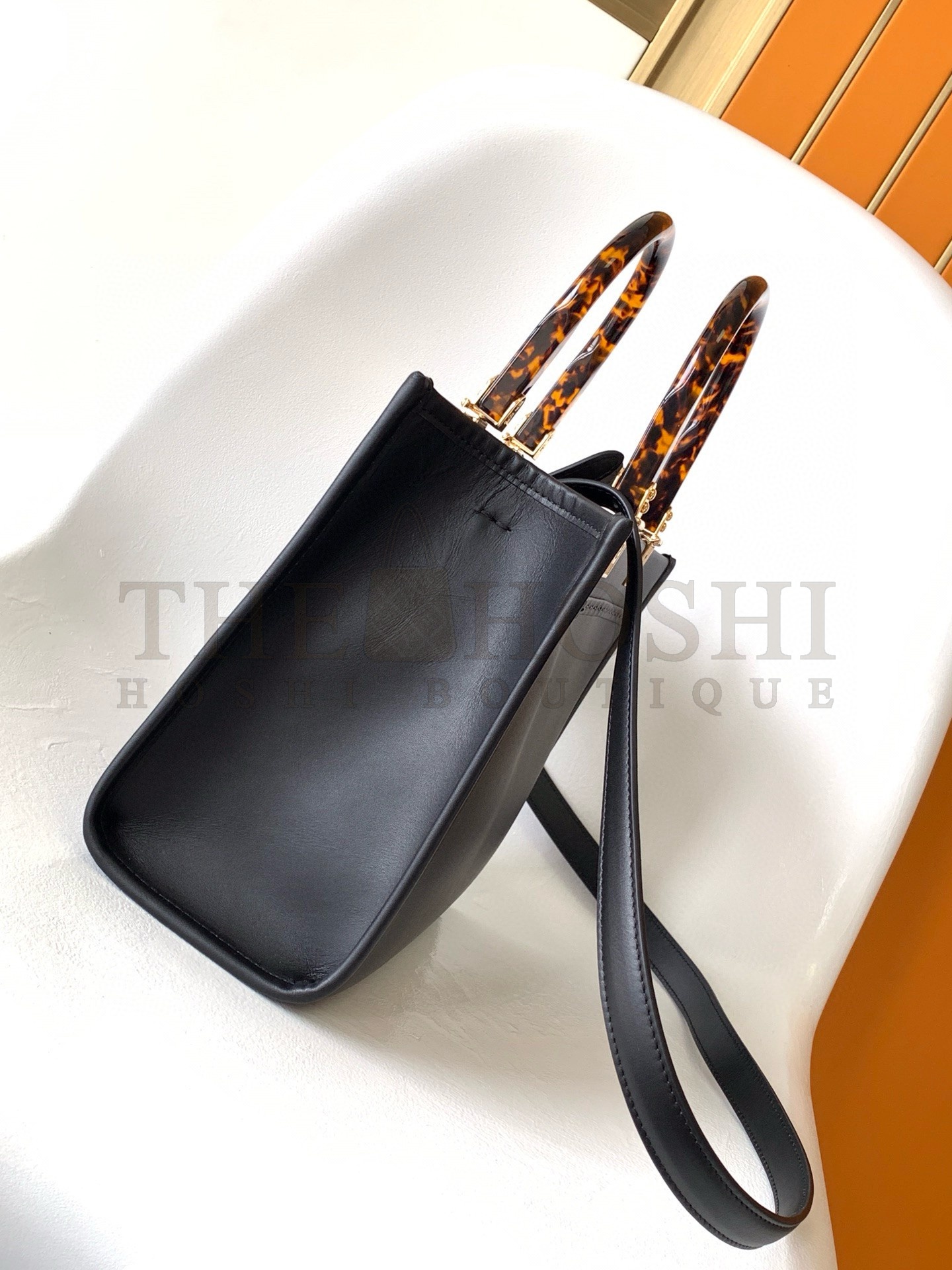 F**di Sunshine Small Tote Bag In Black Calfskin Master Quality