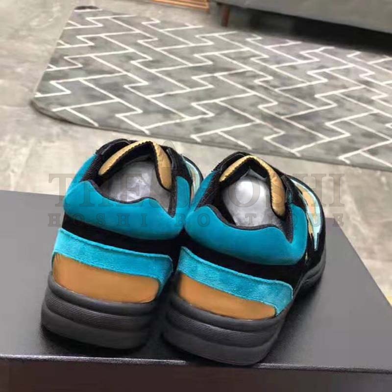 Ch**el Women Velvet Calfskin &amp; Mixed Fibers Sneakers-Gold Master Quality