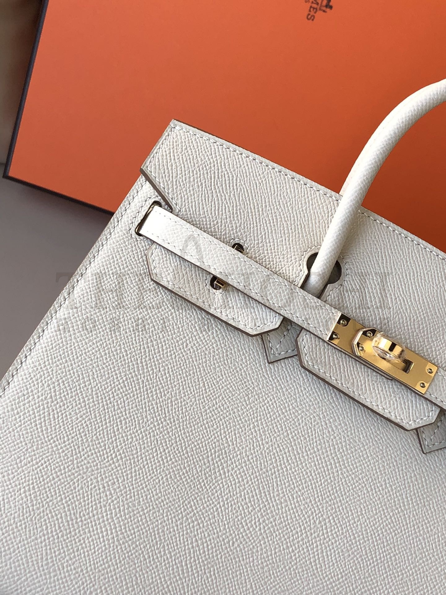 H**me5 Birkin 25 Sellier Handmade Bag In Craie Epsom Calfskin Master Quality