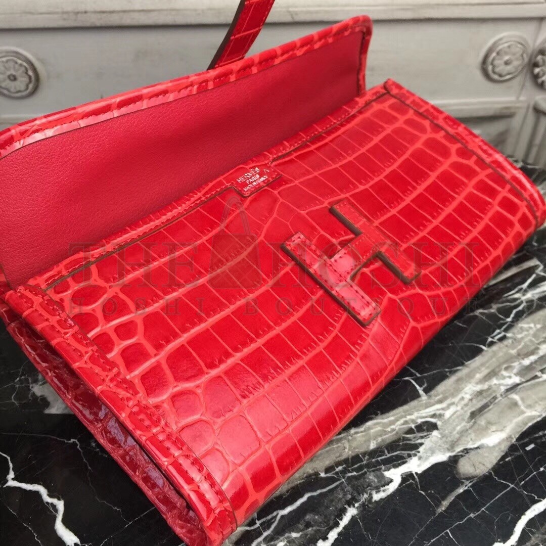 H**me5 Jige Elan 29 Clutch In Red Crocodile Leather Master Quality
