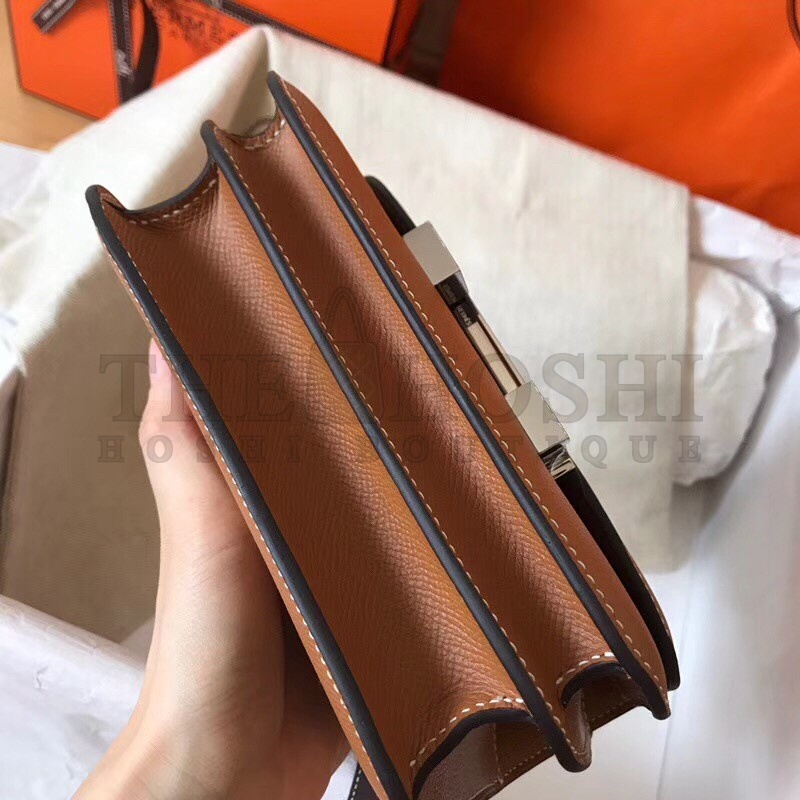 H**me5 Mini Constance 18cm Gold Epsom Bag Master Quality