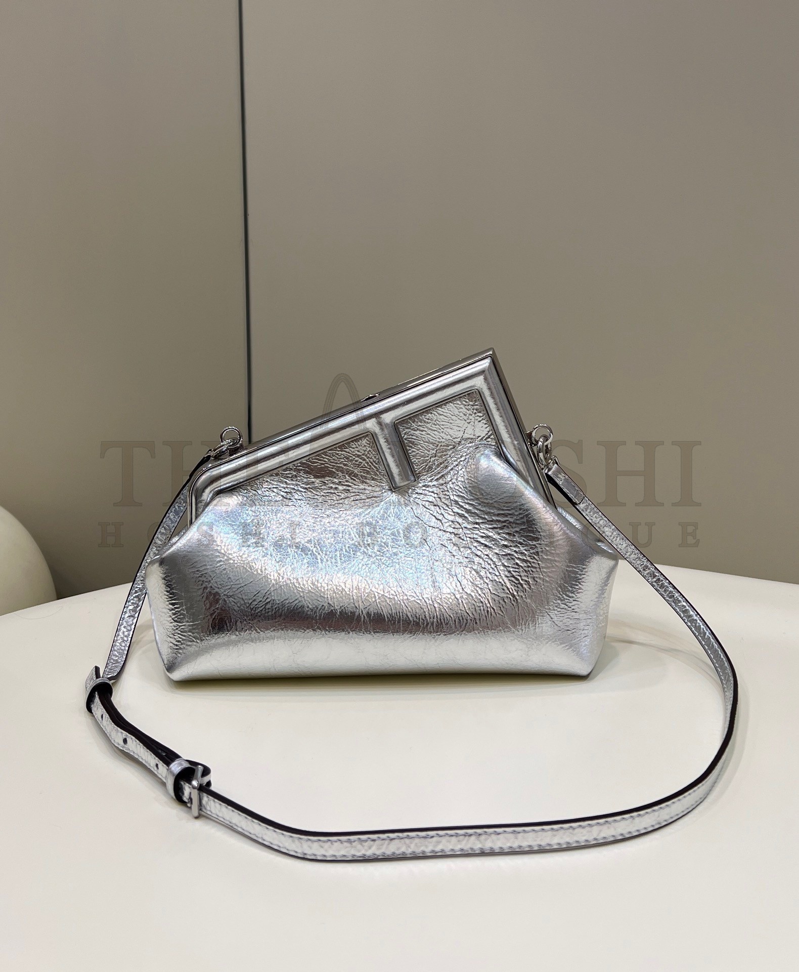 F**di First Small Bag In Silver Laminated Leather Master Quality