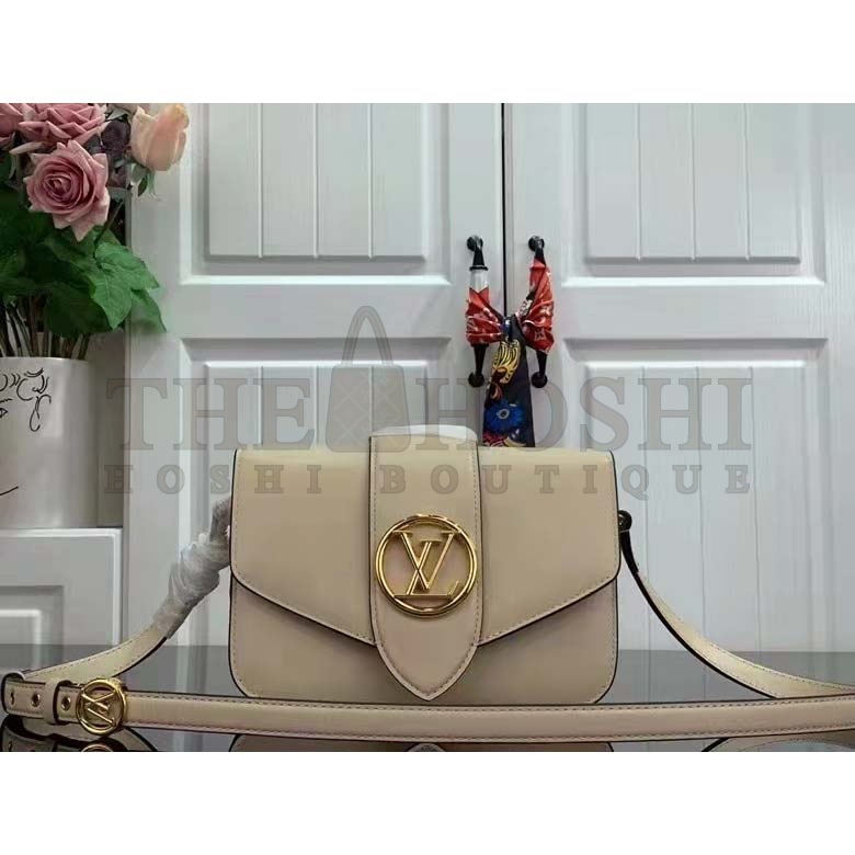 L0vis Vvtt0n LV Women Pont 9 Handbag Cream Smooth Calfskin Cowhide Leather Master Quality
