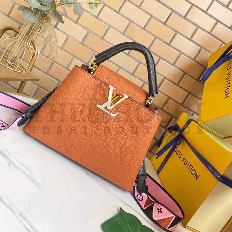 L0vis Vvtt0n LV Women Capucines BB Handbag Gold Noir Taurillon Leather Master Quality