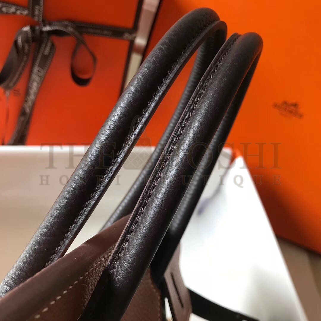 H**me5 Bi-Color Birkin 30cm Bag In Brown/Black Clemence Leather Master Quality