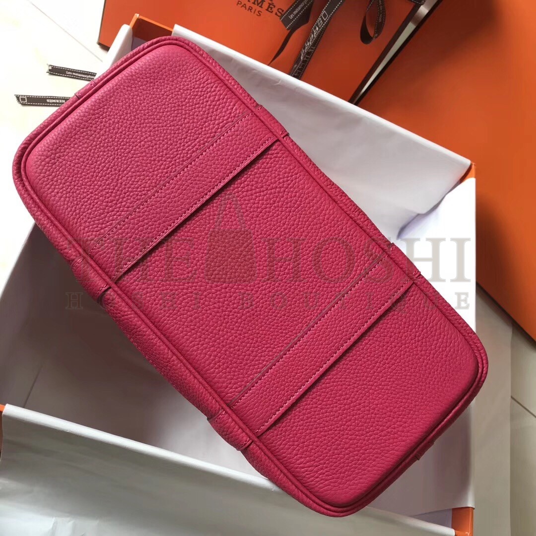 H**me5 Garden Party 30 Bag In Rose Red Clemence Leather Master Quality