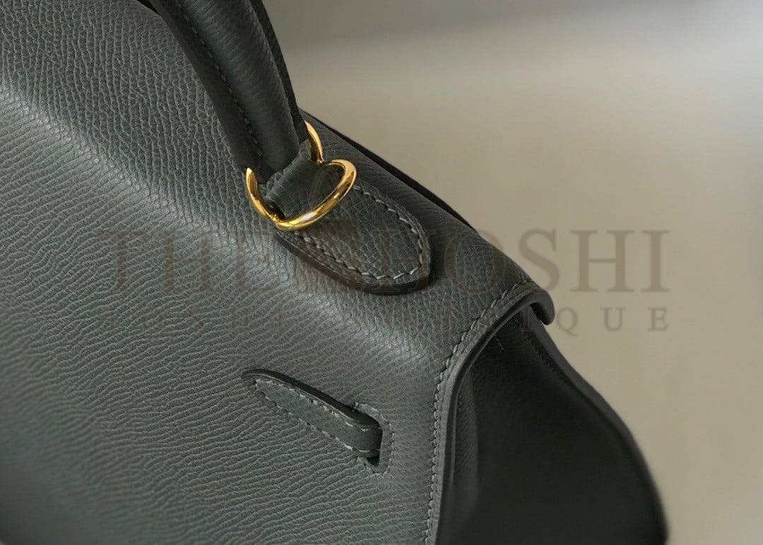 H**me5 Kelly 28cm Sellier Bag in Vert Amande Epsom Calfskin GHW Master Quality