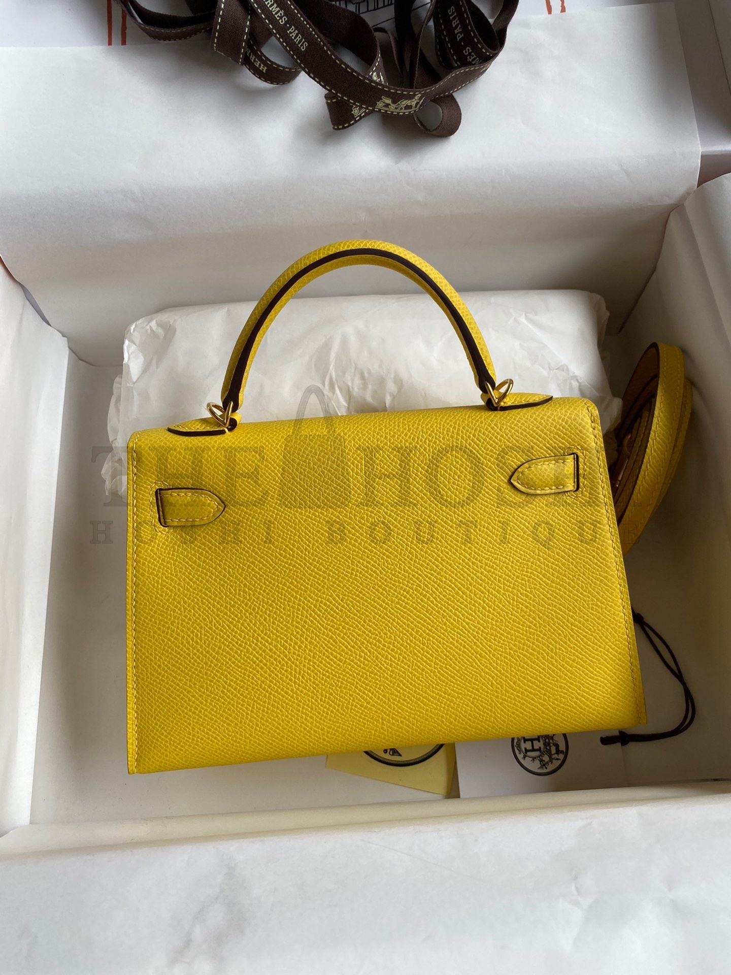 H**me5 Kelly Mini II Sellier Handmade Bag In Jaune de Naples Epsom Calfskin Master Quality