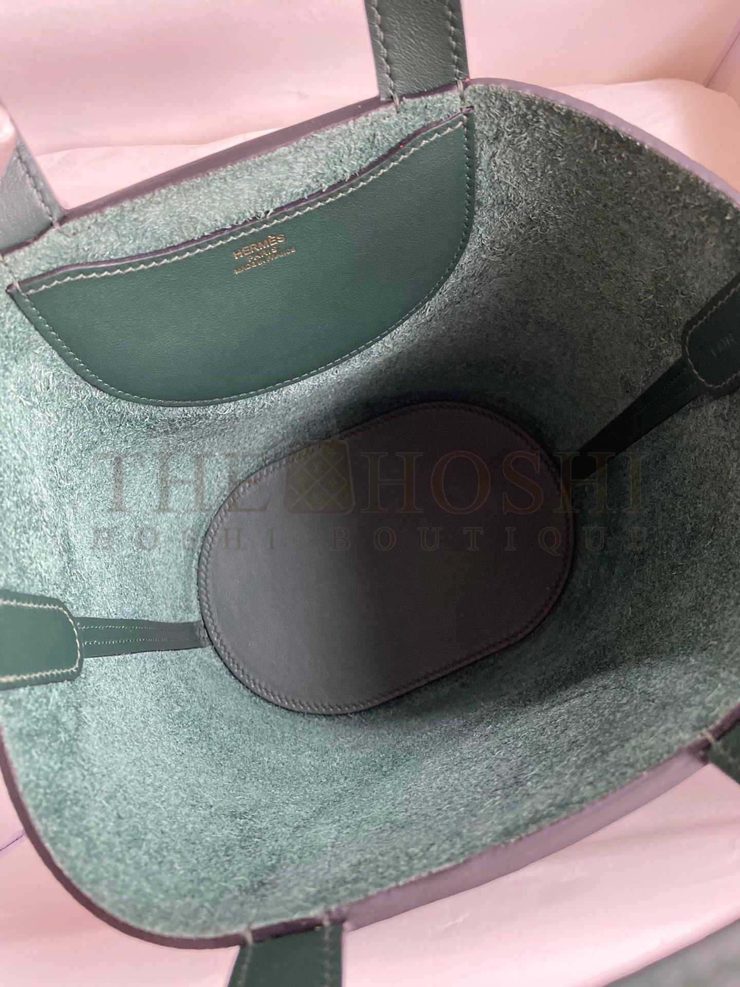 H**me5 In The Loop 18 Handmade Bag in Vert Cypres Clemence Leather Master Quality