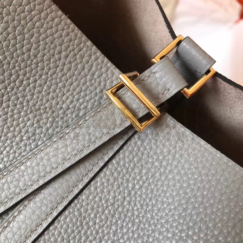 H**me5 Bicolor Picotin Lock MM 22cm Blue Lin Bag Master Quality