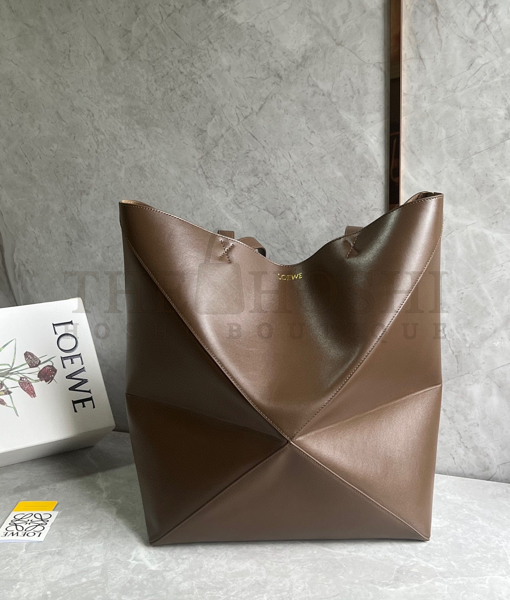 L0ew* Large Puzzle Fold Tote Bag in Umber Calfskin Master Quality