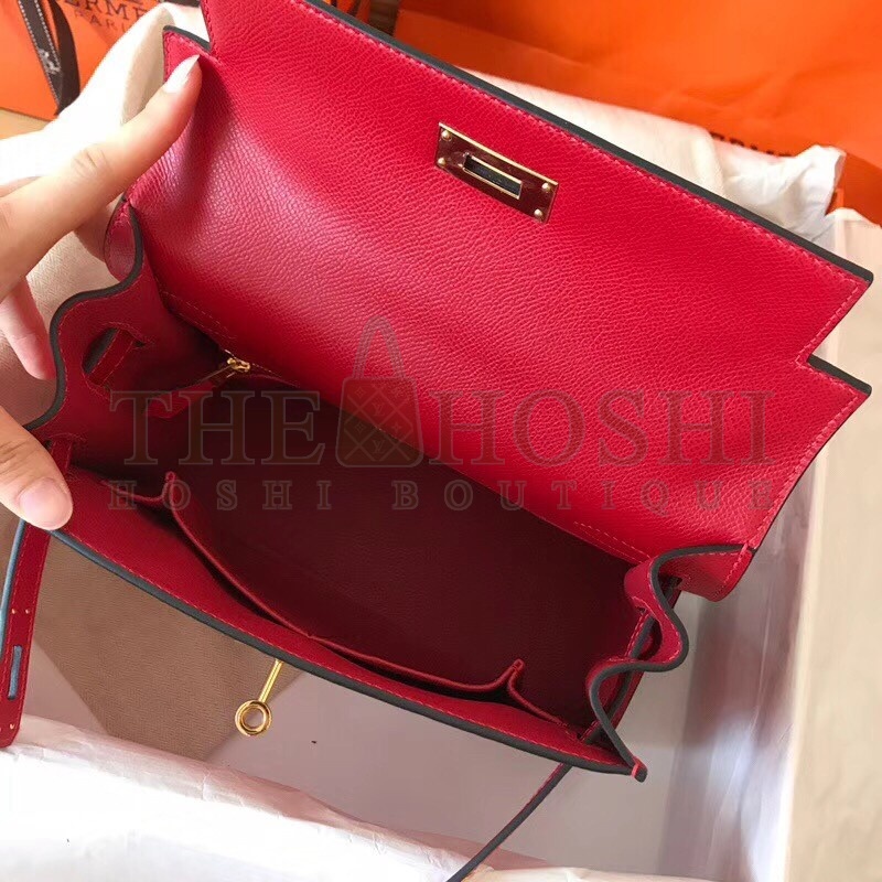 H**me5 Red Epsom Kelly 28cm Handmade Bag Master Quality