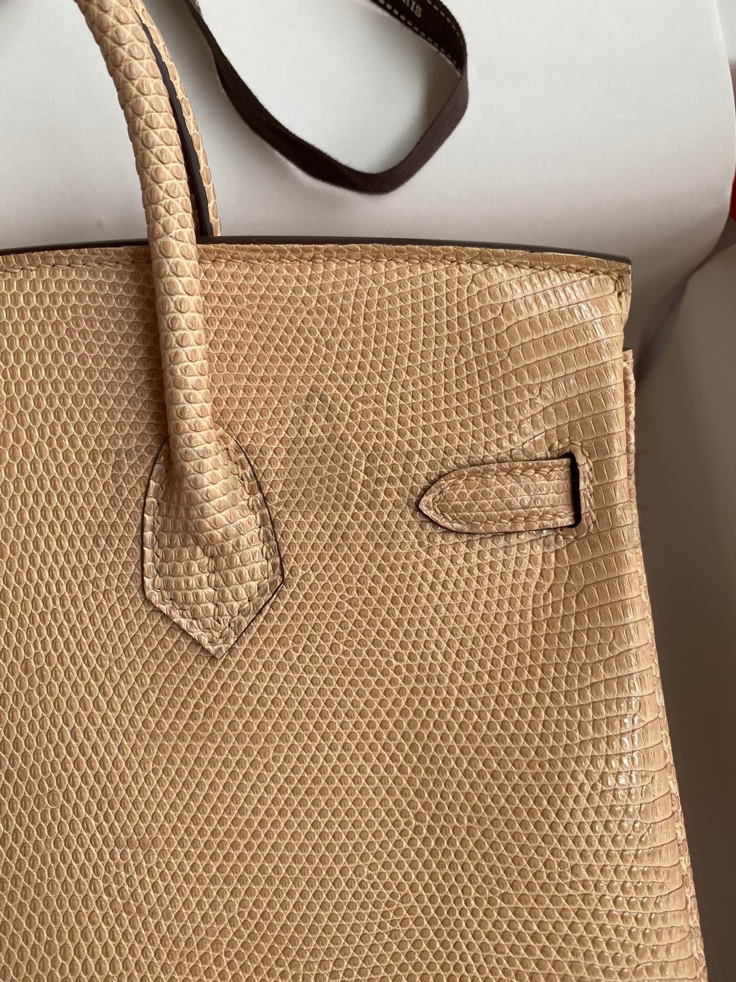H**me5 Birkin 25 Retourne Handmade Bag In Beige Lizard Leather Master Quality