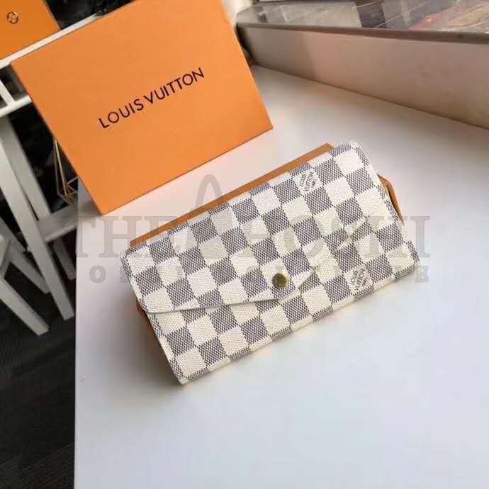 L0vis Vvtt0n LV Women Sarah Wallet Damier Azur Coated Canvas Master Quality