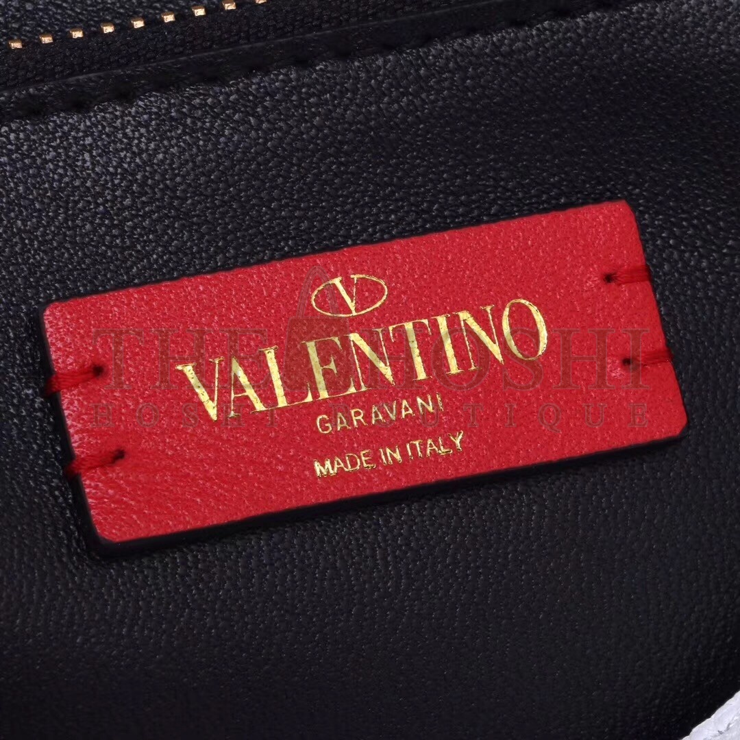 Va1e*ntin0 Medium VRing Chain Bag In White Grainy Calfskin Master Quality