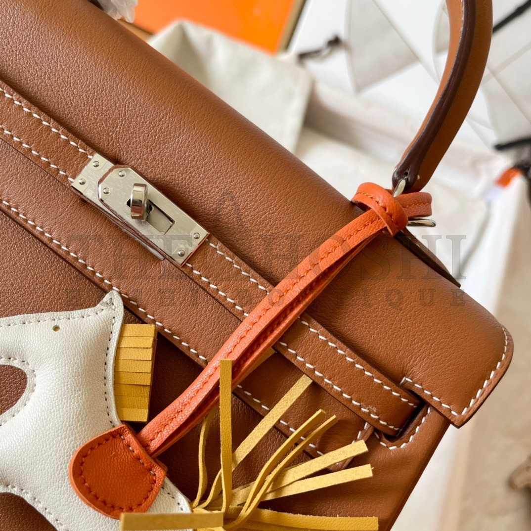 H**me5 Kelly Retourne 25 Handmade Bag In Gold Swift Calfskin Master Quality