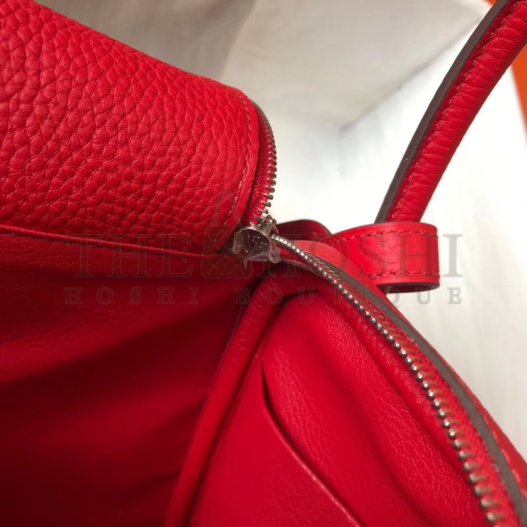 H**me5 Lindy 26cm Bag In Red Clemence With PHW Master Quality