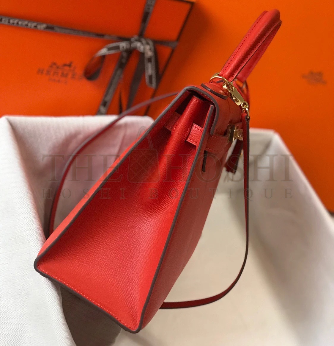 H**me5 Kelly 32cm Sellier Bag in Red Epsom Calfskin GHW Master Quality