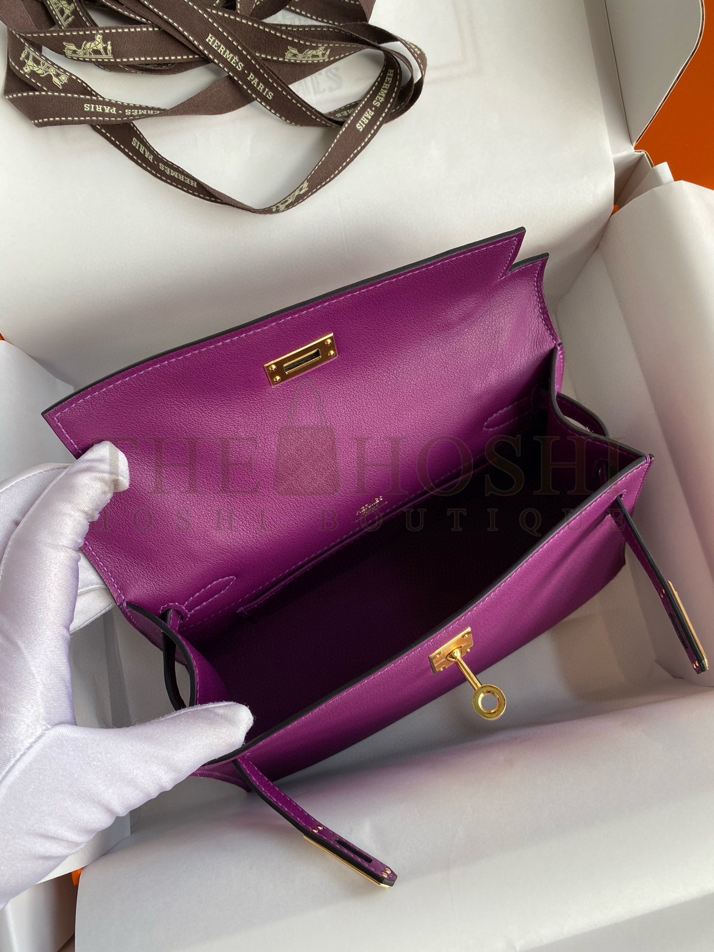 H**me5 Kelly Pochette Handmade Bag In Anemone Swift Calfskin Master Quality