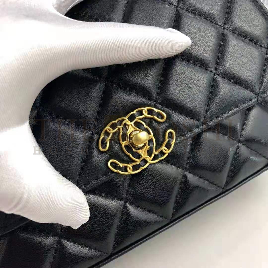 Ch**el Women Flap Bag with Top Handle in Lambskin Leather Master Quality