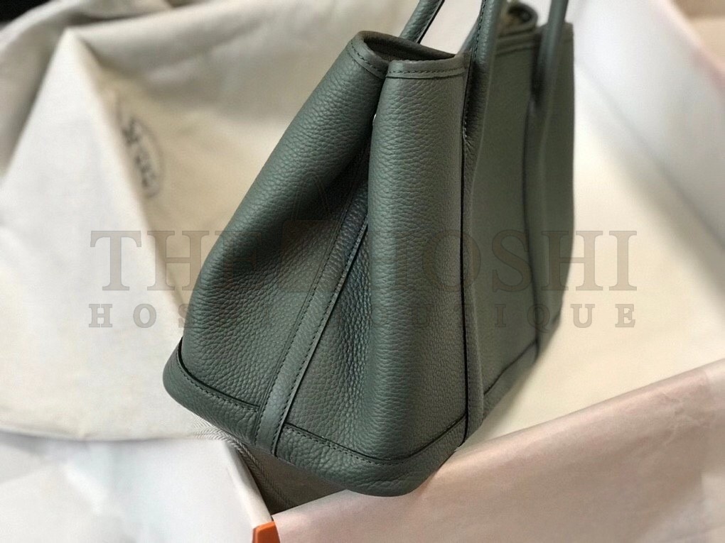 H**me5 Garden Party 36 Bag In Vert Amande Clemence Leather Master Quality