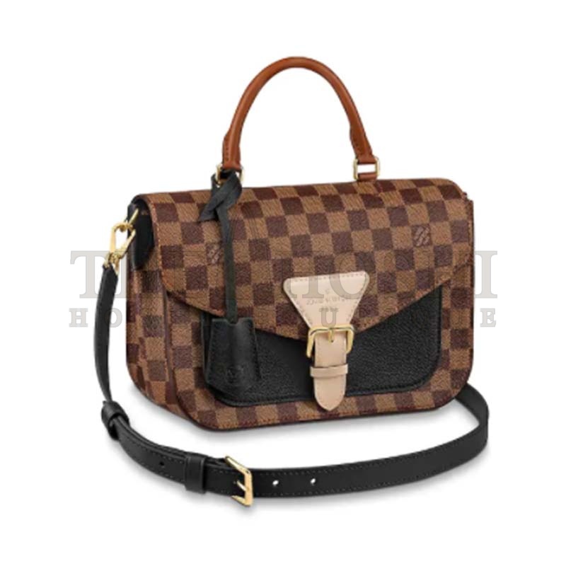 L0vis Vvtt0n LV Women Beaumarchais Flap Bag in Damier Ebene Coated Canvas Master Quality