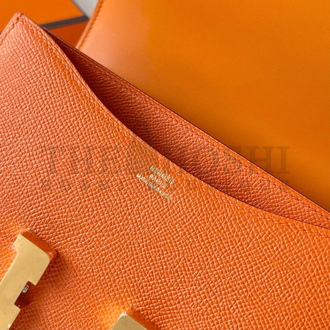 H**me5 Constance 18 Handmade Bag In Orange Epsom Calfskin Master Quality