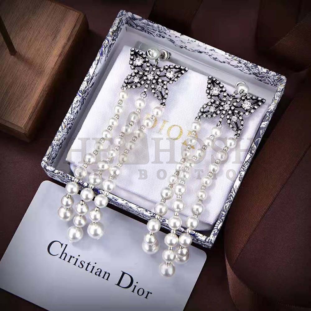 D10r Women Papillon De Nuit Earrings Antique Silver-Finish Metal Master Quality