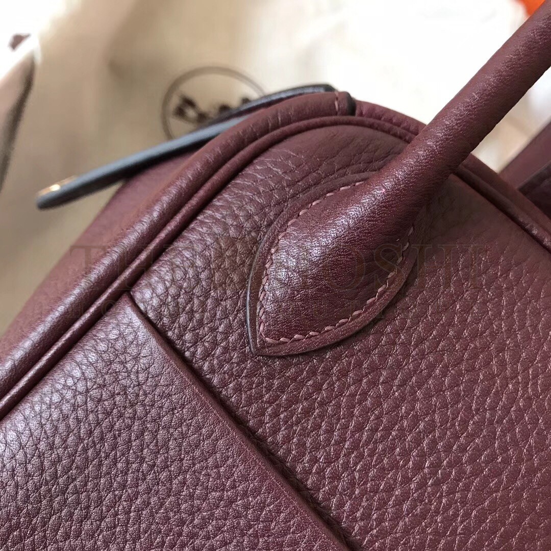 H**me5 Bordeaux Lindy 26cm Clemence Handmade Bag Master Quality
