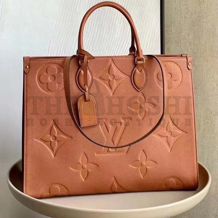 L0vis Vvtt0n LV Women OnTheGO GM Tote Bag Brown Monogram Embossed Leather Master Quality