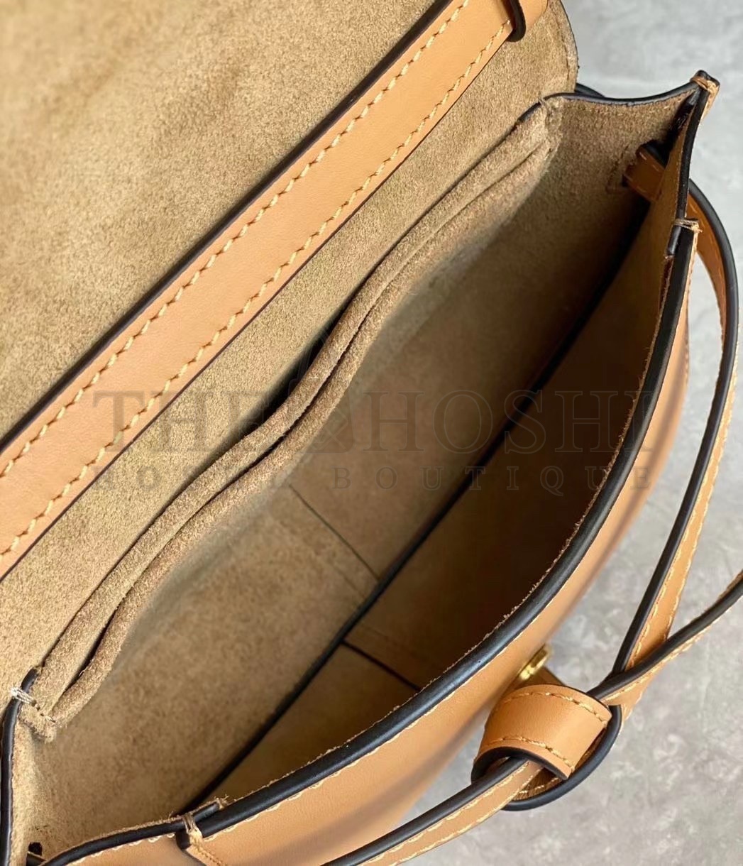 L0ew* Mini Gate Dual Bag In Brown Calfskin Master Quality