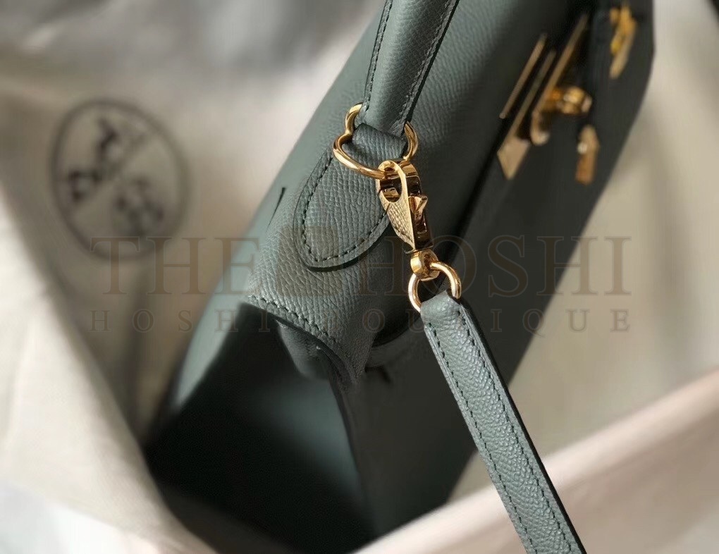 H**me5 Vert Amande Epsom Kelly 25cm Sellier Bag GHW Master Quality
