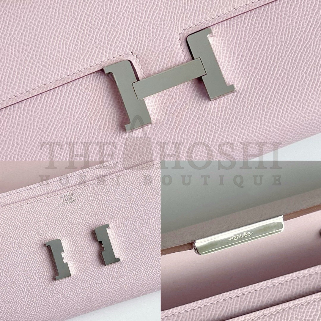 H**me5 Constance To Go Wallet in Mauve Pale Epsom Calfskin Master Quality