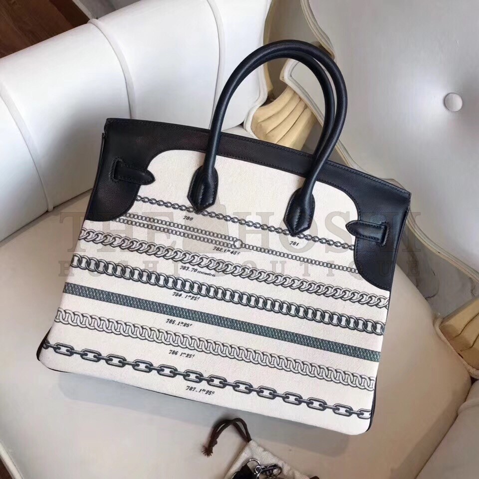 H**me5 Birkin 35cm De Camp Dechainee Toile Bag Master Quality