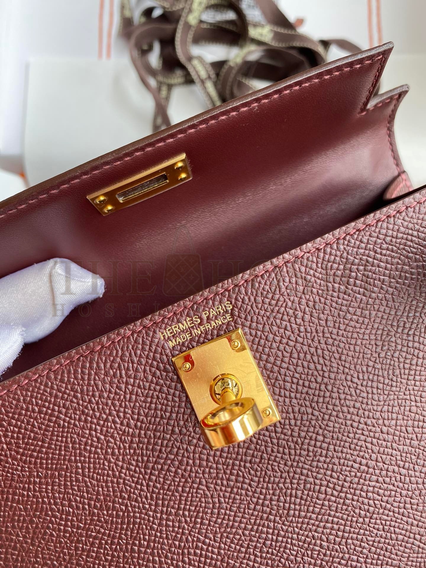 H**me5 Kelly Mini II Sellier Handmade Bag In Bordeaux Epsom Calfskin Master Quality