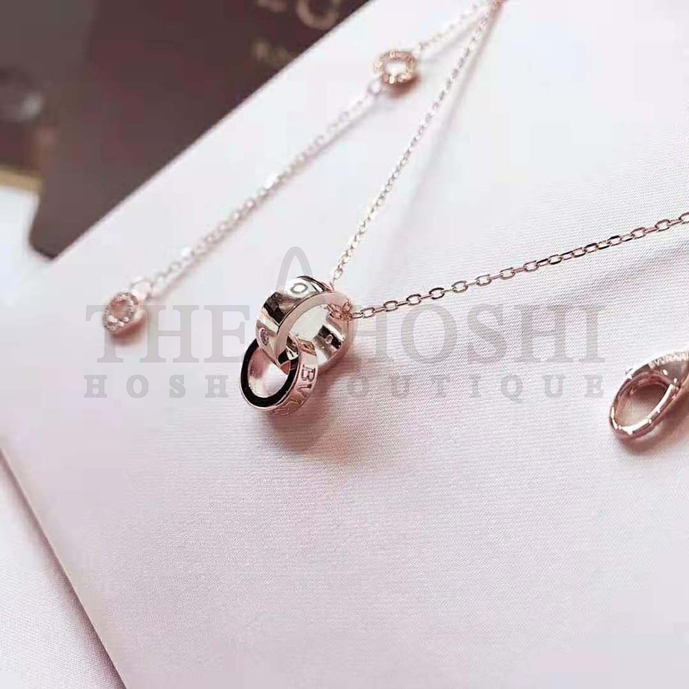 Bv1g*ai Women Necklace with 18 KT Rose Gold Chain Master Quality