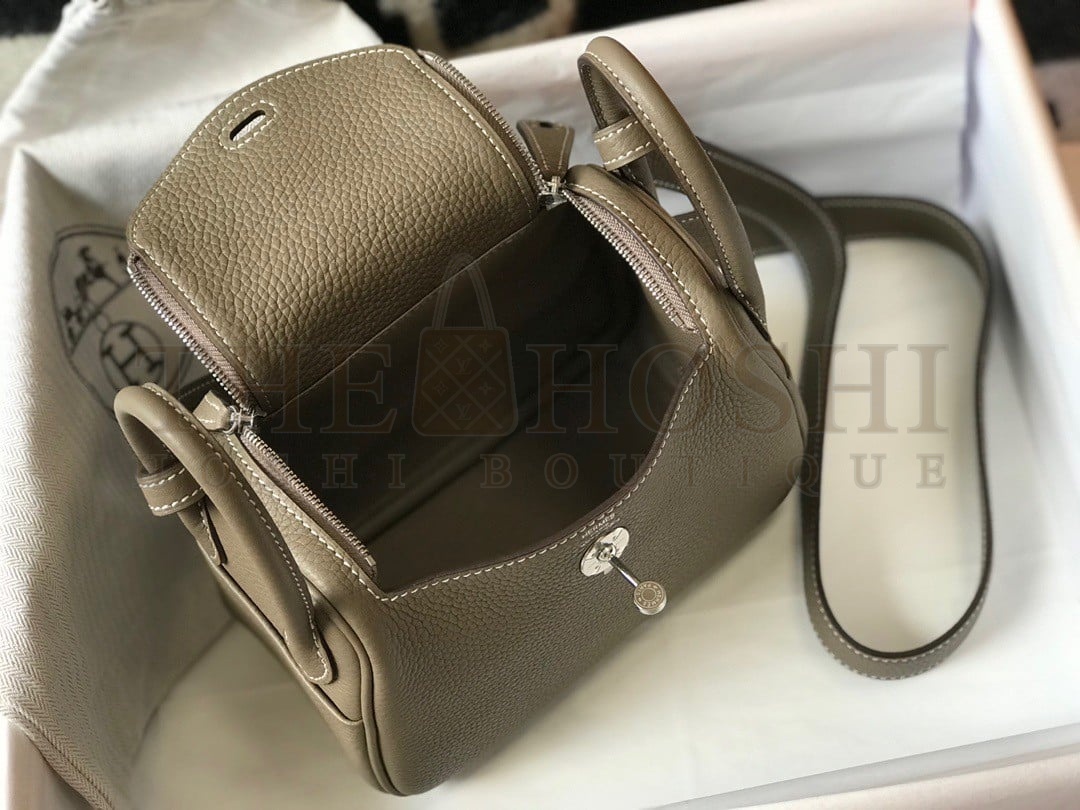 H**me5 Lindy Mini Bag In Taupe Clemence Leather PHW Master Quality