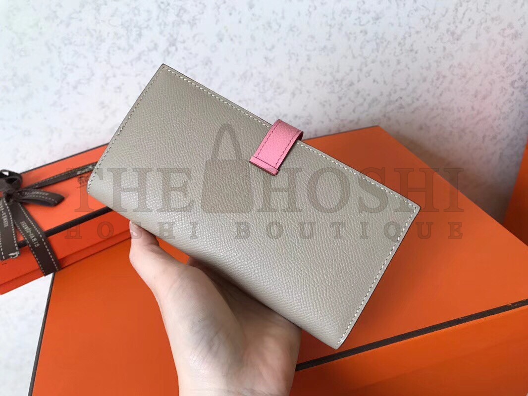 H**me5 Bi-Color Epsom Bearn Wallet Grey/Pink Master Quality