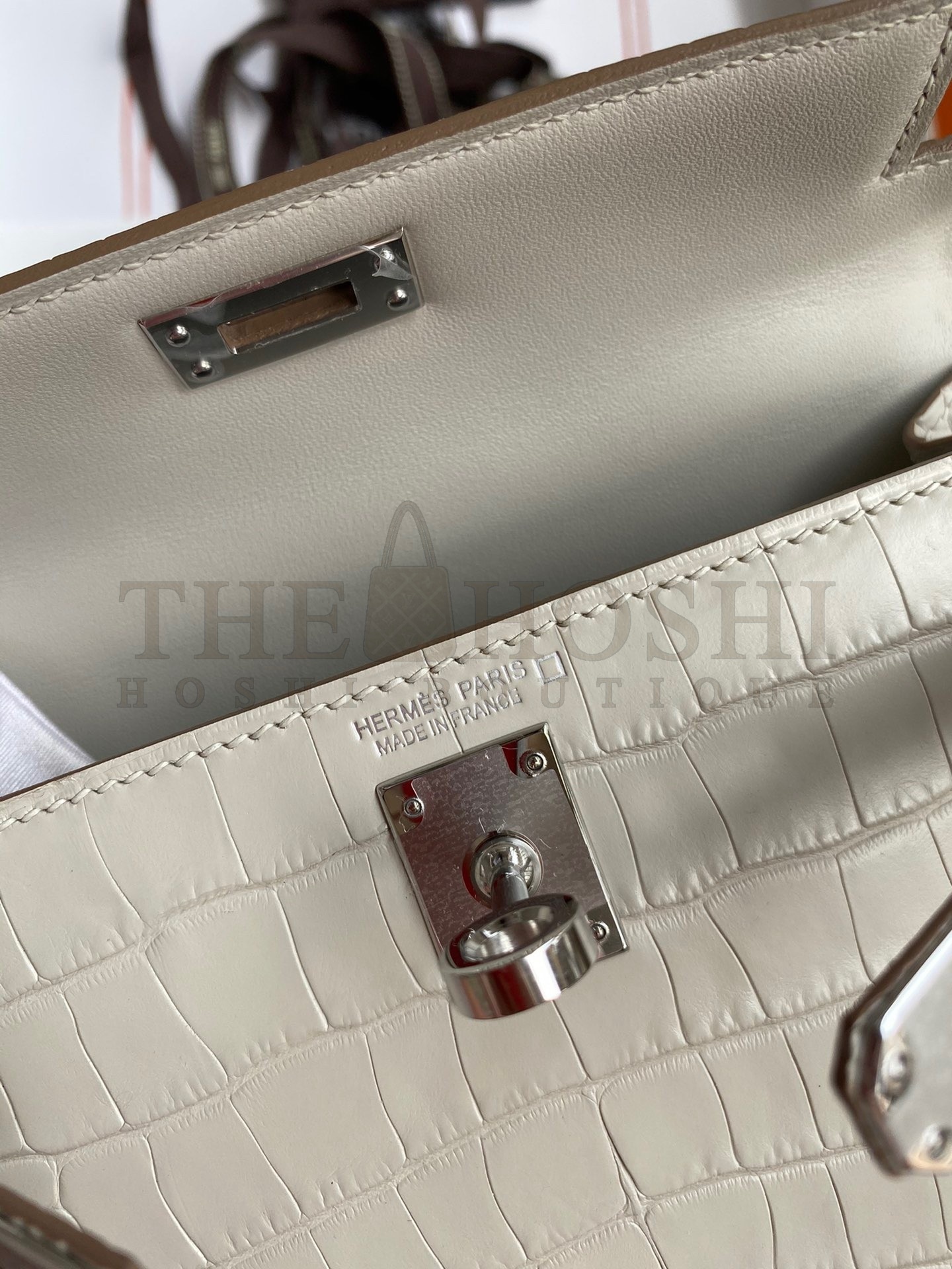 H**me5 Kelly Mini II Sellier Handmade Bag In Grey Matte Alligator Leather Master Quality