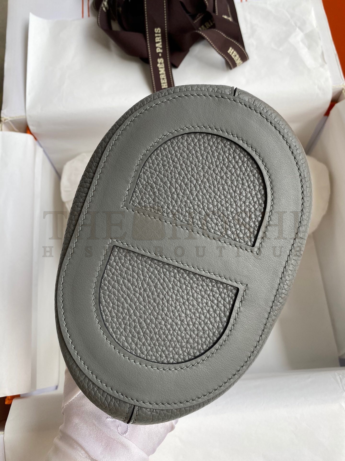 H**me5 In The Loop 18 Handmade Bag in Gris Meyer Clemence Leather Master Quality